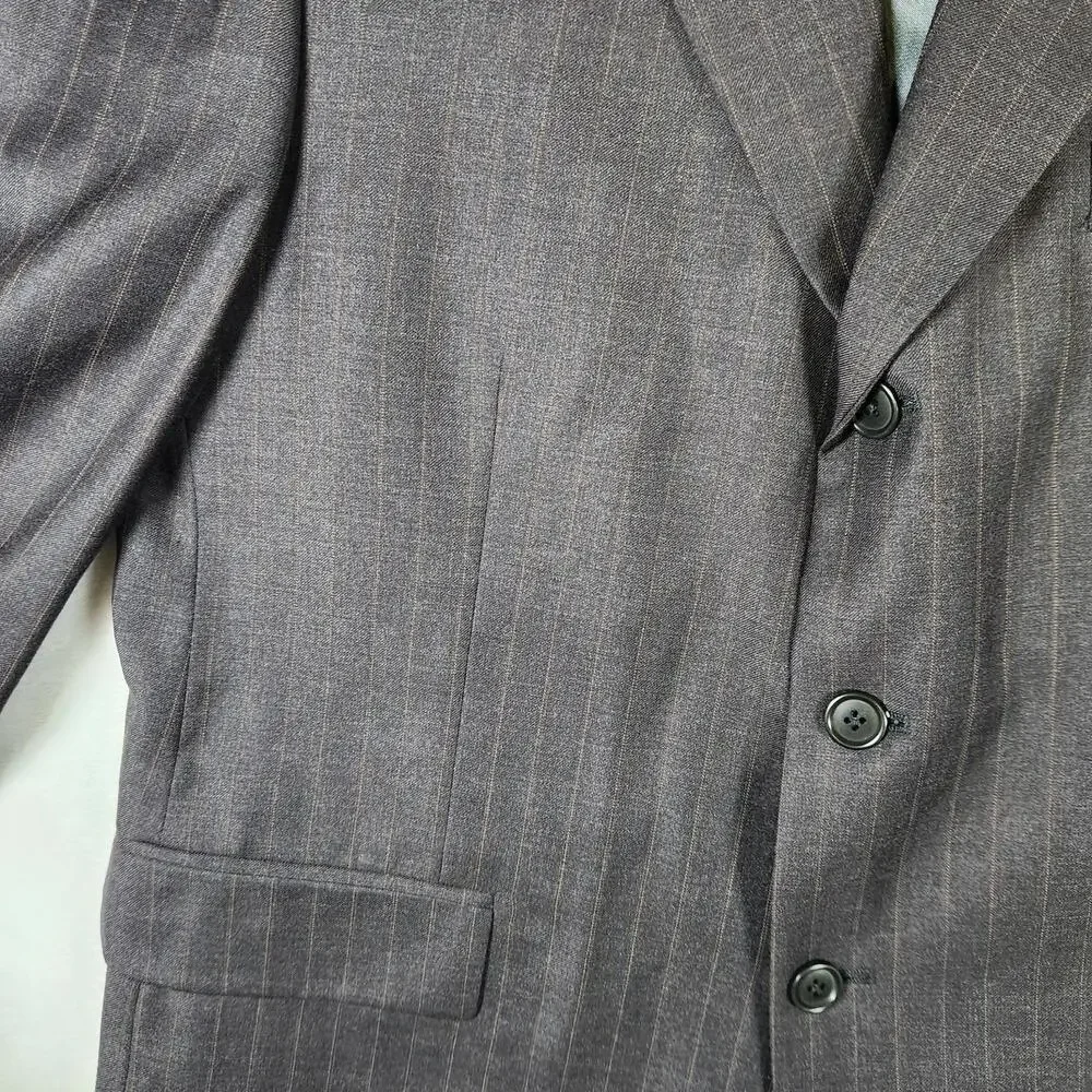 Nautica 42S Wool Blazer Brown Pinstripe 2 Button Sport Coat Jacket‎ W36 Colombia